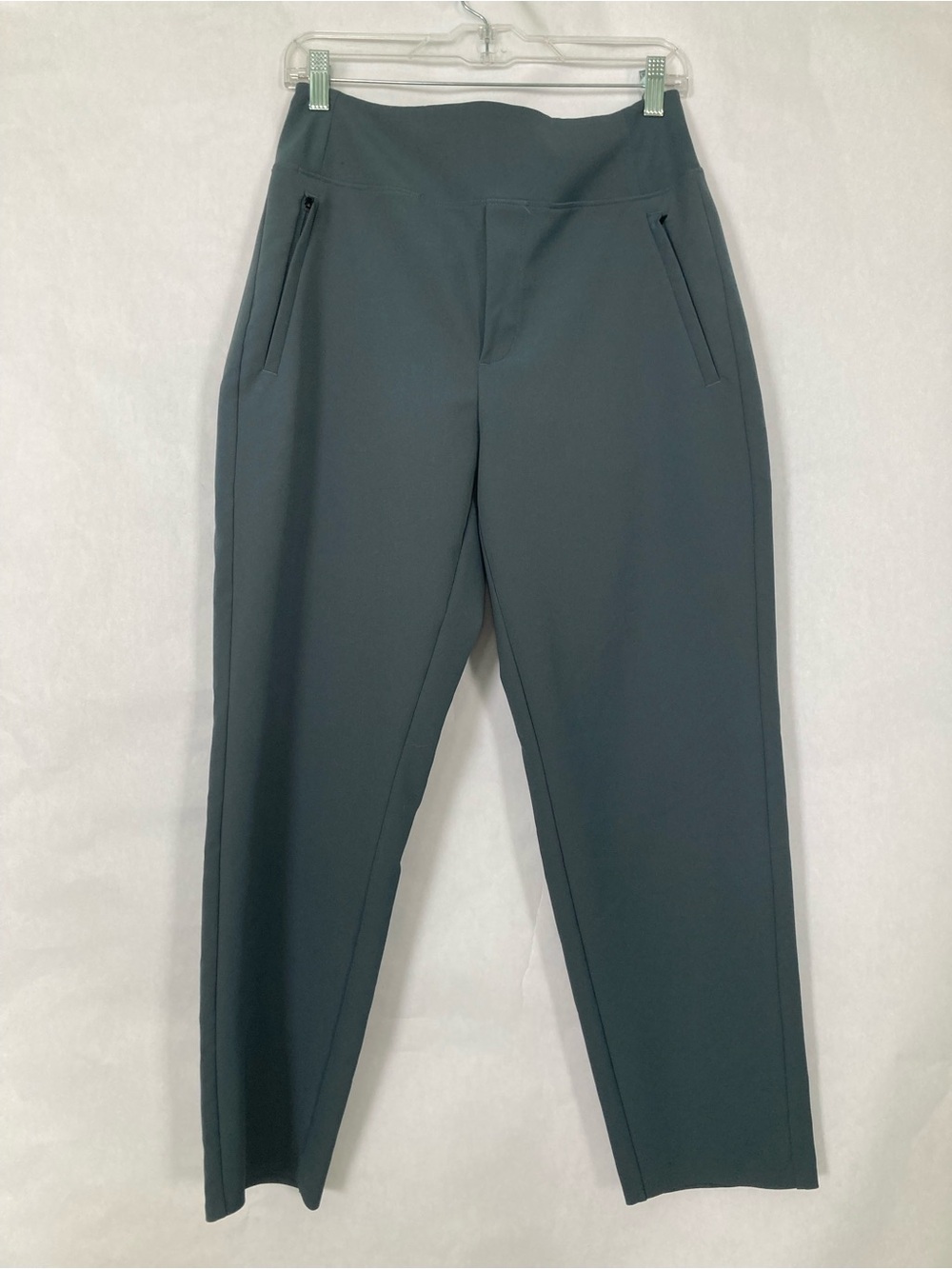 Athleta Endless High Rise Pants Blue Gray Tapered Ankle Work Travel Pockets Sz 8
